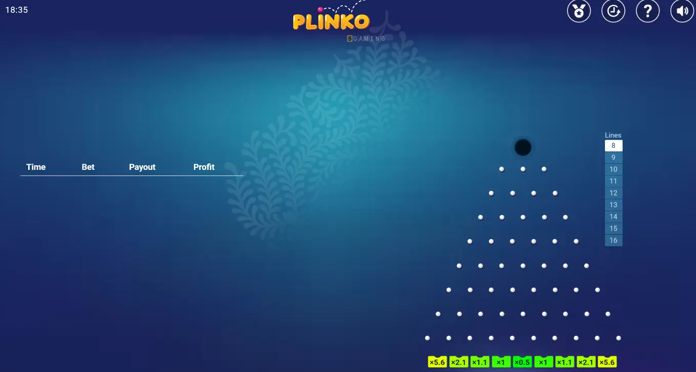Plinko game 1win screenshot
